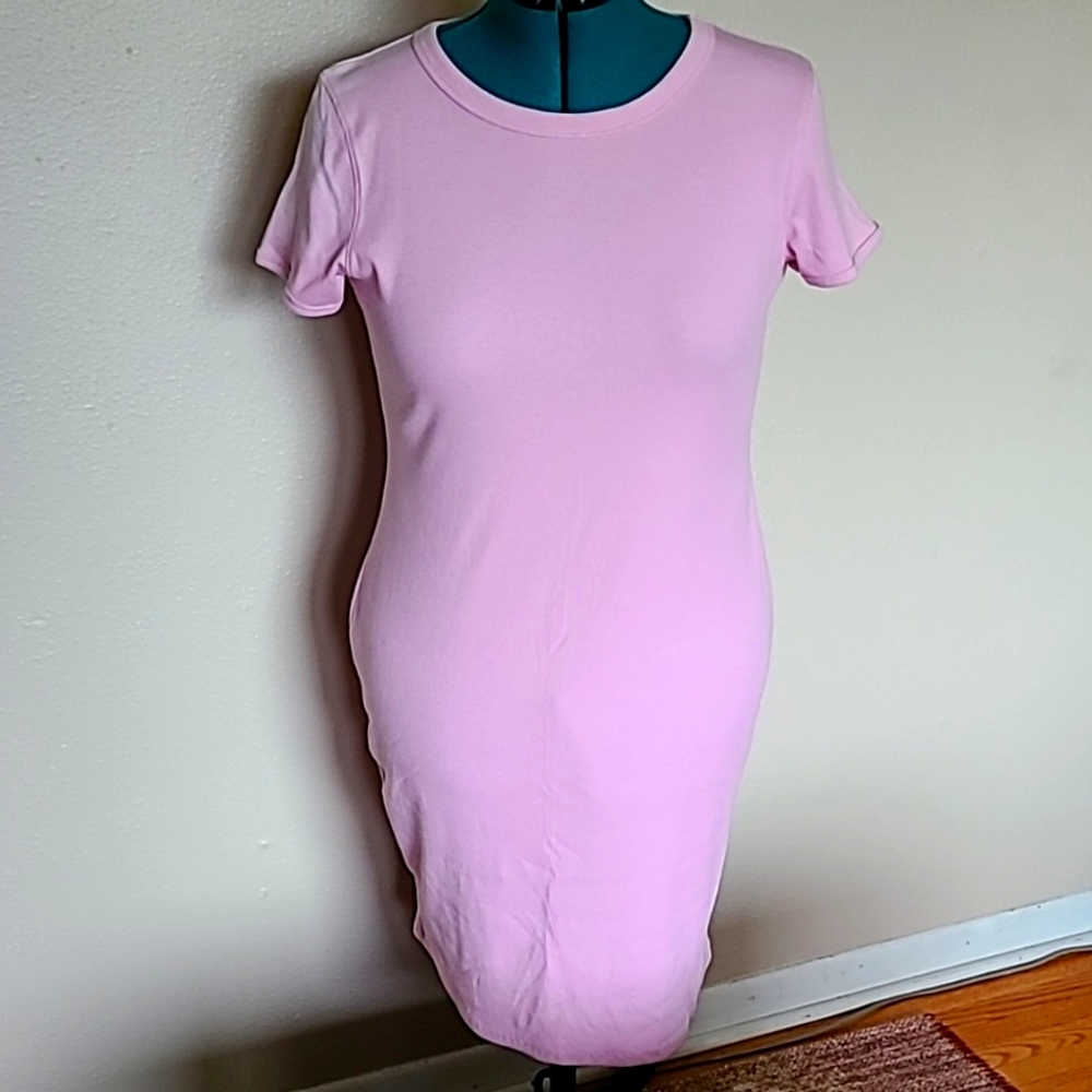 Wild Fable L Short-sleeved Ribbed Tshirt Dress